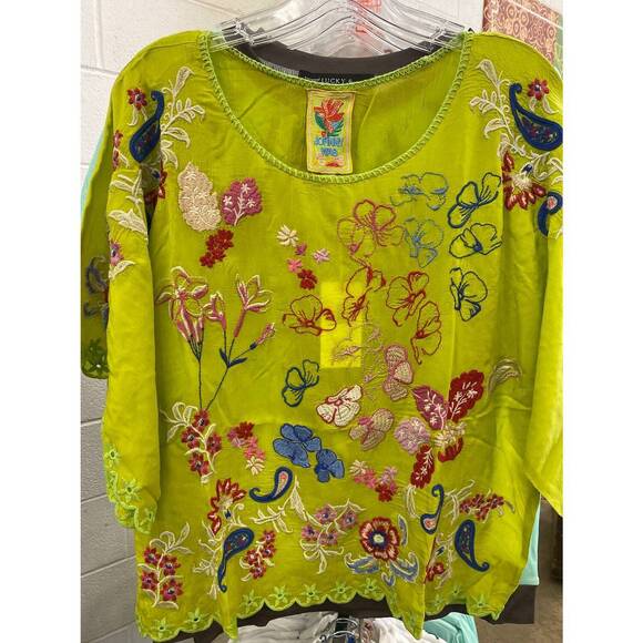 JOHNNY WAS Tops - NEW JOHNNY WAS women's raysa blouse in citron yellow